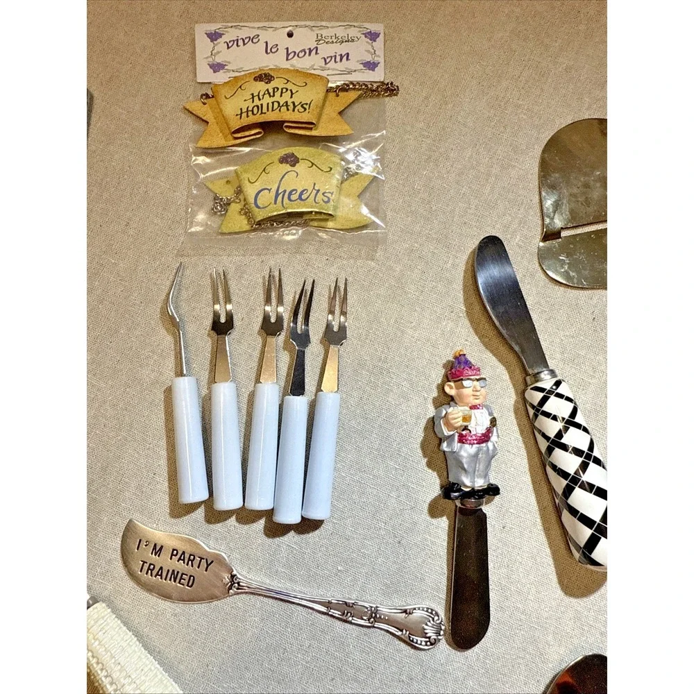 42‎ pcs-Charcuterie Cheese Knives Spreaders-variety styles w/ wine top & openers
